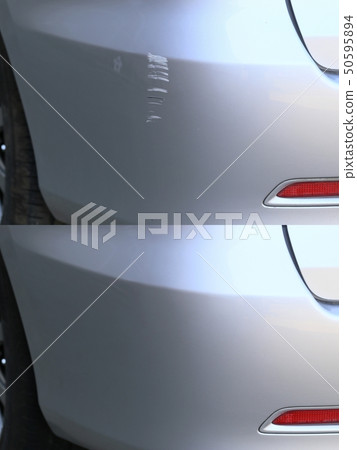 汽車保險槓刮傷前後的修復 汽車保險槓刮傷前後的修復 50595894