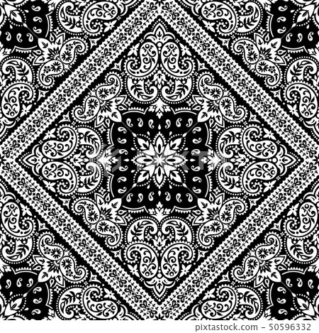 Seamless pattern based on ornament paisley Bandana Print. Vector ornament paisley Bandana Print 50596332