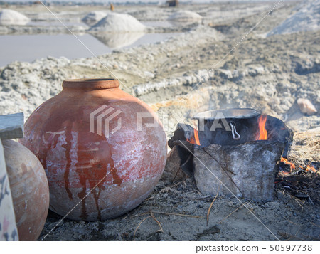 Coking tea on fire at Sambhar Salt Lake. India Coking tea on fire at Sambhar Salt Lake. India 50597738