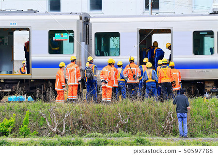JR Train Derailment Japan 2019 West Nihonsesen Gobo Station Train Derailment Site 64 50597788