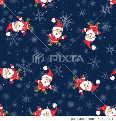 Seamless Christmas pattern cartoon style with - Stock Illustration ...