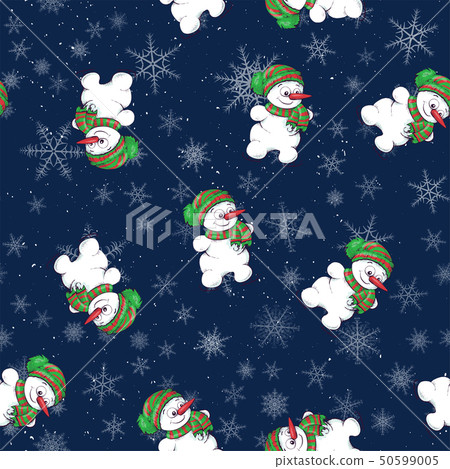 Seamless Christmas pattern cartoon style with - Stock Illustration ...