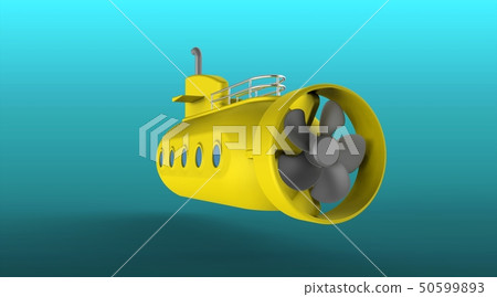 Yellow submarine underwater back Yellow submarine underwater back 50599893