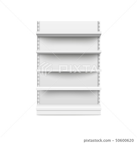 Empty retail booth stand wide mockup front view vector illustration isolated. 50600620
