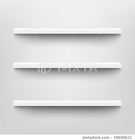 Download Vector White Shelves For Product Display Mockup Stock Illustration 50600622 Pixta