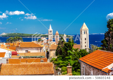 Town Rab on Croatian island from above Town Rab on Croatian island from above 50603148