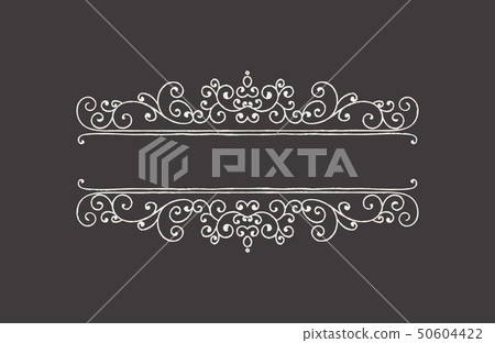 Hand drawn decorative border in grunge retro style 50604422