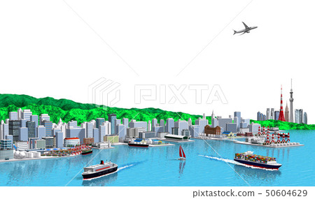 Tokyo white back from the port town sea side 50604629