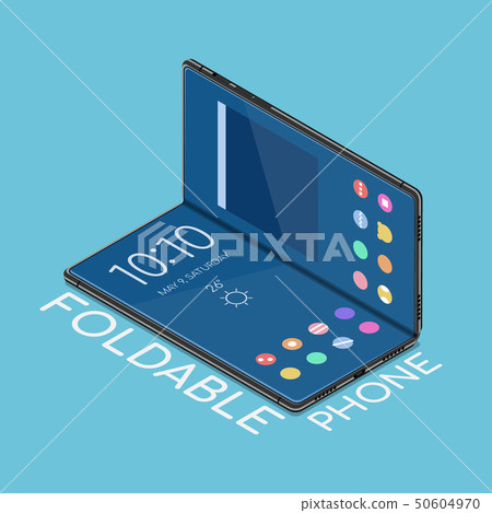 Phone Shell Isometric Isometric foldable smartphone that display is - Stock Illustration ...