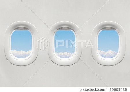 Isolated airplane window 50605486