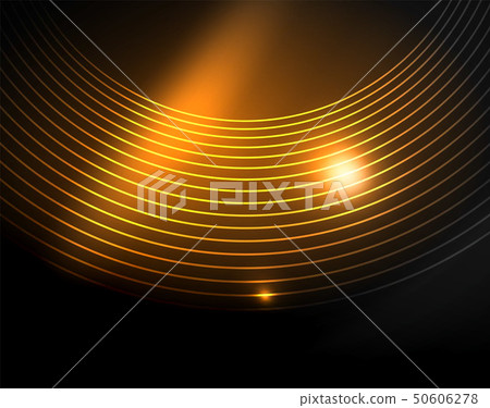 Dark space with neon color glowing lights abstract background 50606278