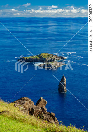 Tangata matu islets in Rapa Nui, top view 50606329