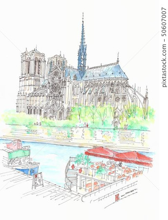 Skyline of the World Heritage Site-spire of France-Paris-Notre Dame Skyline of the World Heritage Site-spire of France-Paris-Notre Dame 50607007
