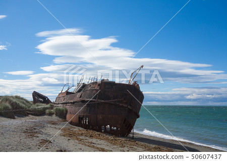 Wreckages on San Gregorio beach, Chile historic Wreckages on San Gregorio beach, Chile historic 50607437