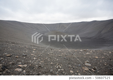 Hverfell caldera volcano top view, Iceland 50607525