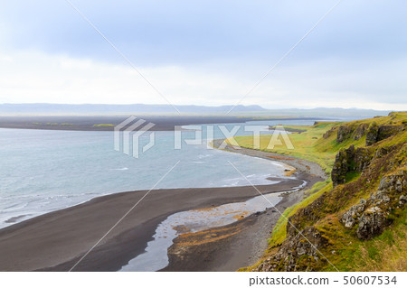 Hvitserkur sea stack, Iceland. Black sand beach 50607534