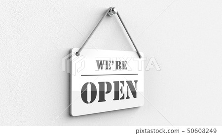 Open sign white 50608249