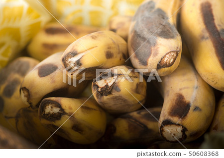 Ripe bananas.Banana with dark spots with shadow. Ripe bananas.Banana with dark spots with shadow. 50608368