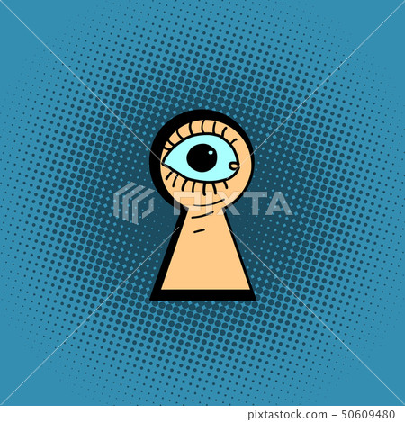 eyes peeping through the keyhole 50609480