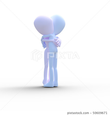 Hugging men and women perming3 DCG illustration material Hugging men and women perming3 DCG illustration material 50609671