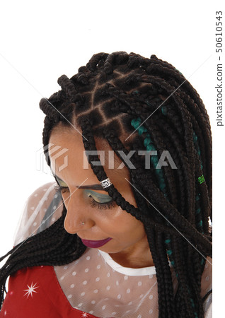 Woman with braided hair , top of her head 50610543