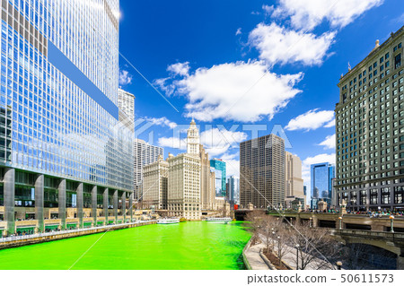 Dyeing River Chicago St' Partick Day. Dyeing River Chicago St' Partick Day. 50611573