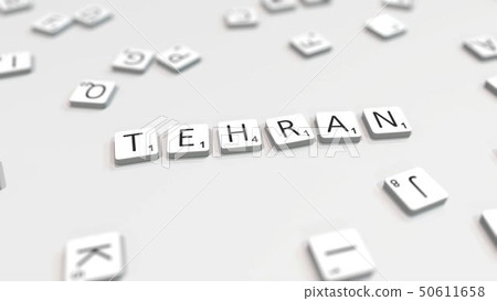 Tehran Lettering TEHRAN city name being made with letters. 3D... - Stock Illustration ...