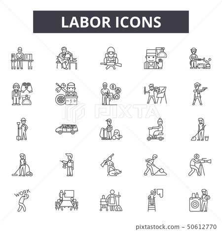 Labor line icons, signs, vector set, linear concept, outline illustration 50612770