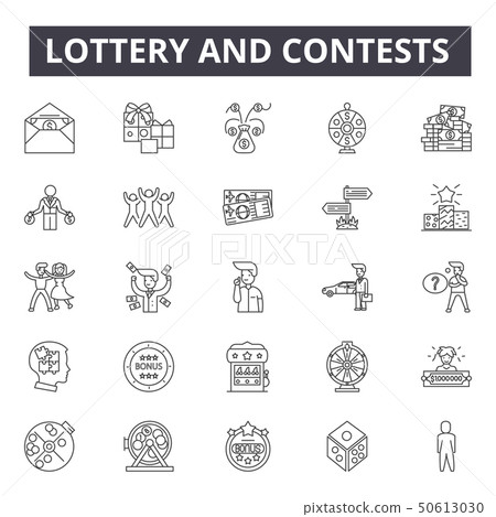 Lottery and contests concept line icons, signs, vector set, linear concept, outline illustration 50613030
