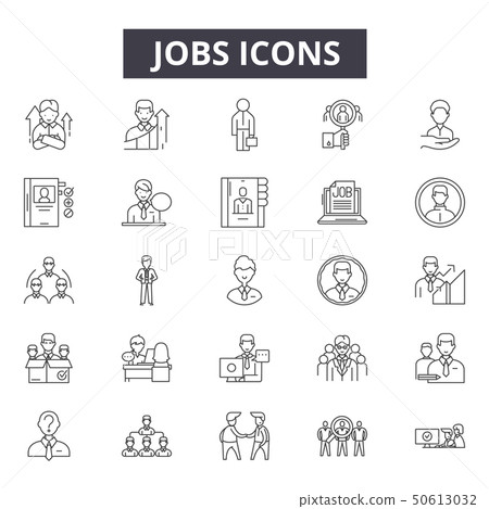 Jobs concept line icons, signs, vector set, linear concept, outline illustration 50613032