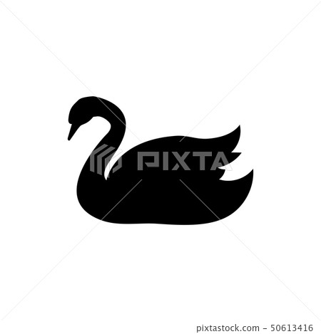 Swan bird black silhouette animal Swan bird black silhouette animal 50613416