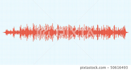 Seismogram earthquake seismic graph diagram. Seismometer or sound waves vibration richter activity 50616493