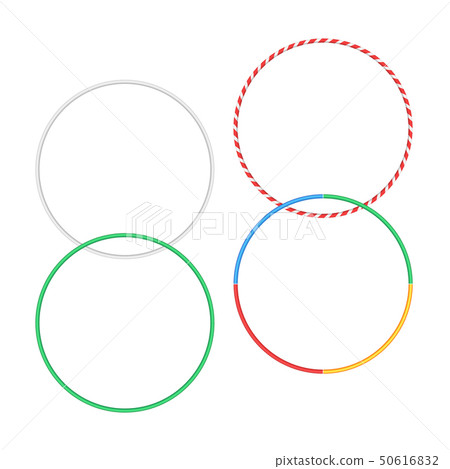 Gymnastic hoop isolated hula fitness object. Hoola circle bangle striped hulahoop Gymnastic hoop isolated hula fitness object. Hoola circle bangle striped hulahoop 50616832