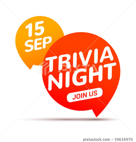 Trivia night icon speech bubble sign. Play brain game fun learn 50616970