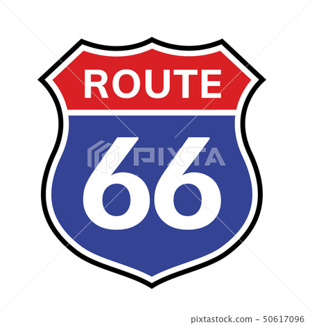 66 route sign icon. Vector road 66 highway interstate american freeway us california route symbol 50617096