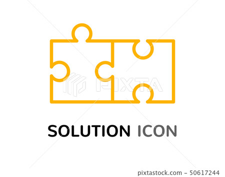 Simple solution puzzle concept, solving problem assemble icon design 50617244