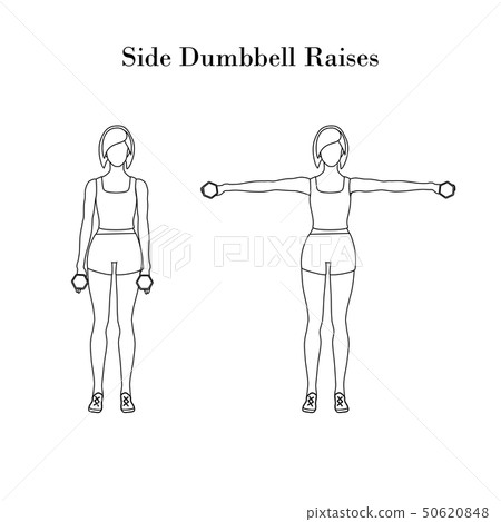 Side dumddell raises exercise outline 50620848