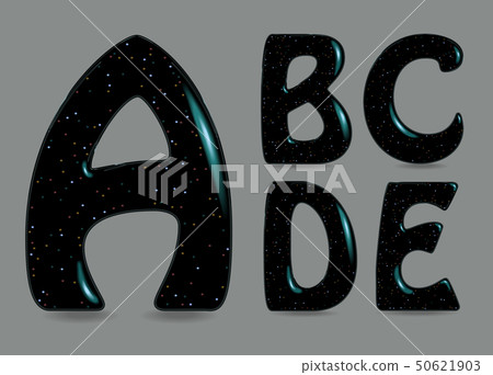 Black Symbols - A, B, C, D, E. Flickering sparks 50621903