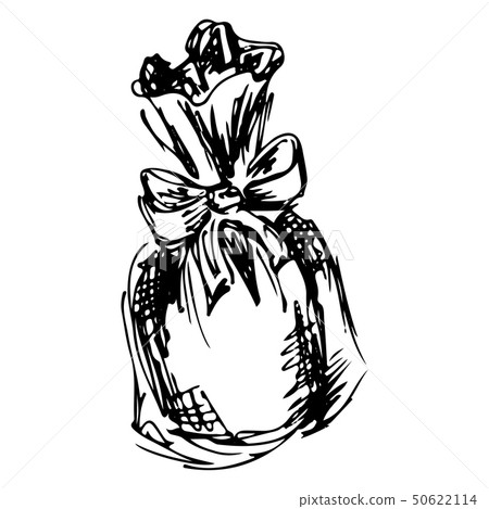sketch of lavender bag illustration. Hand drawn. sketch of lavender bag illustration. Hand drawn. 50622114
