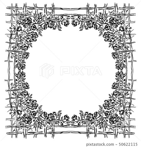 Floral frame with roses or peonies flowers Floral frame with roses or peonies flowers 50622115