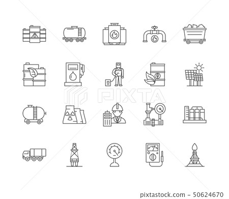 Fuel line icons, linear signs, vector set, outline concept illustration 50624670