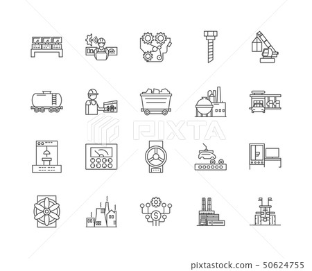 Foundaries line icons, signs, vector set, outline illustration concept  50624755