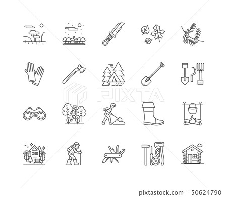 Forestry line icons, signs, vector set, outline illustration concept Forestry line icons, signs, vector set, outline illustration concept 50624790