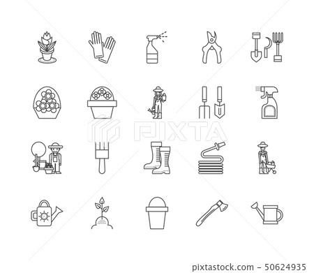 Florist supplies line icons, signs, vector set, outline illustration concept  50624935