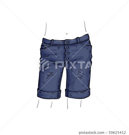 Vector stylish jean shorts, female denim pants 50625412