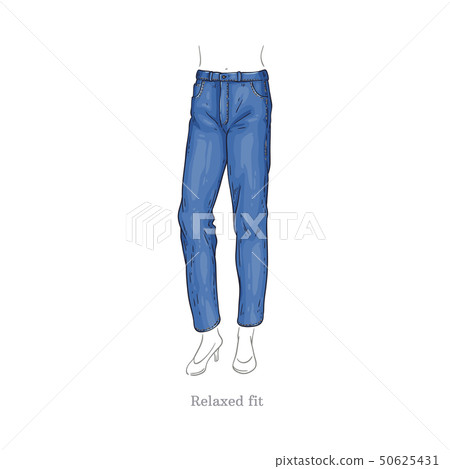 Vector relaxed fit style jeans, female denim pants Vector relaxed fit style jeans, female denim pants 50625431