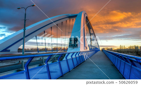 Apollo bridge in Bratislava, Slovakia with sunset Apollo bridge in Bratislava, Slovakia with sunset 50626059