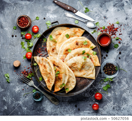 Cheburek,dough pie with meat filling 50627056