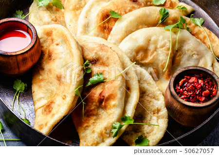 Cheburek,dough pie with meat filling 50627057