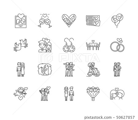 Engagement line icons, signs, vector set,... - Stock Illustration ...